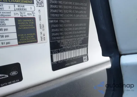 2020 Land Rover Range Rover Sport Svr из США, поврежденный, VIN SALWZ2RE9LA727591